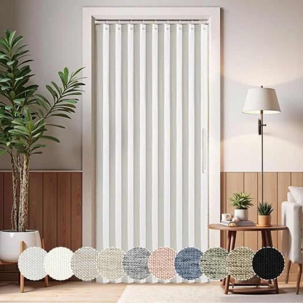 Accordion Style Magnetic Folding Door Curtains, W42 x L78 inches